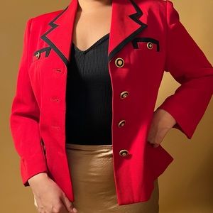 Le suit Paris Vintage Royal Red Blazer